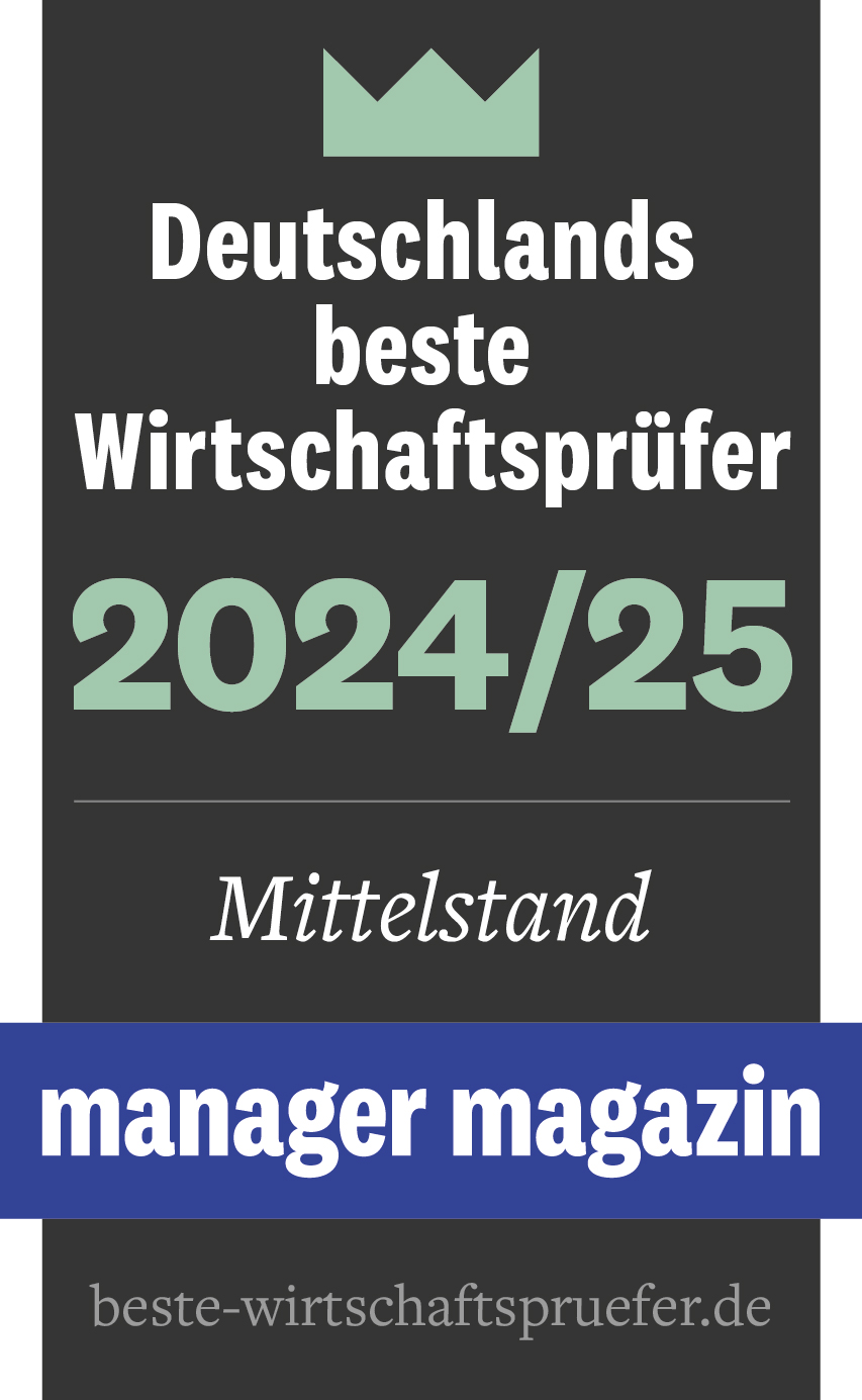 Siegel DEUTSCHLANDS BESTE WIRTSCHAFTSPRÜFER 2024/2025 MITTELSTAND