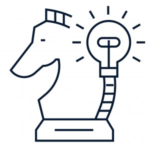 Schachfigur mit Glühbirne